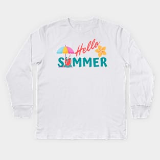 Hello summer Kids Long Sleeve T-Shirt